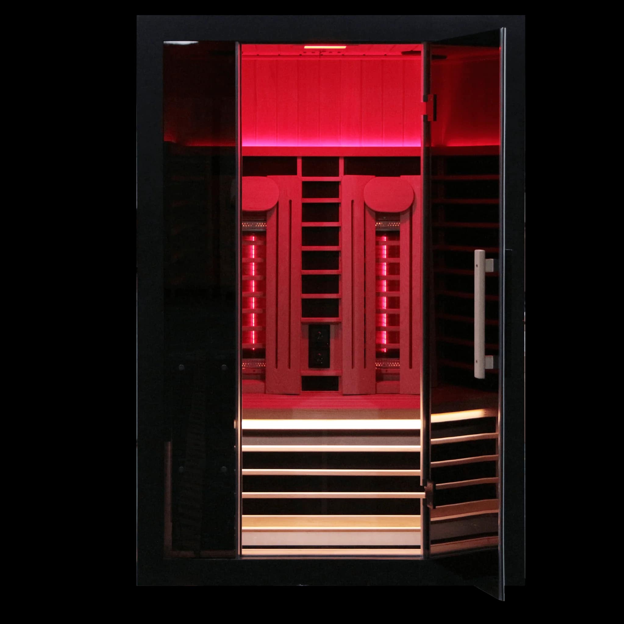 Rendering of the Sun Home Eclipse 2-Person with the door open and red light inside
