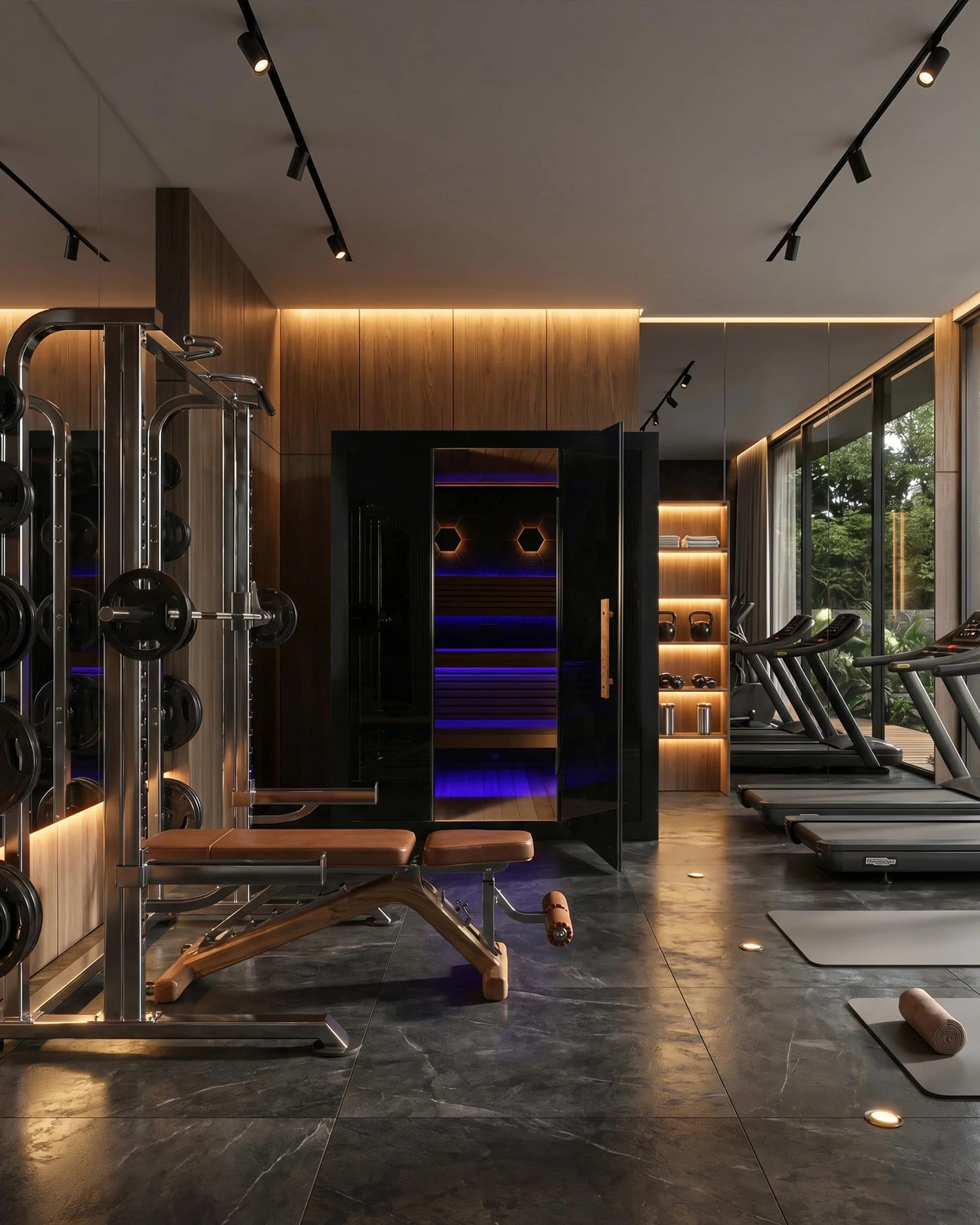 Rendering of the Sun Home Nova 3-Person in a home gym