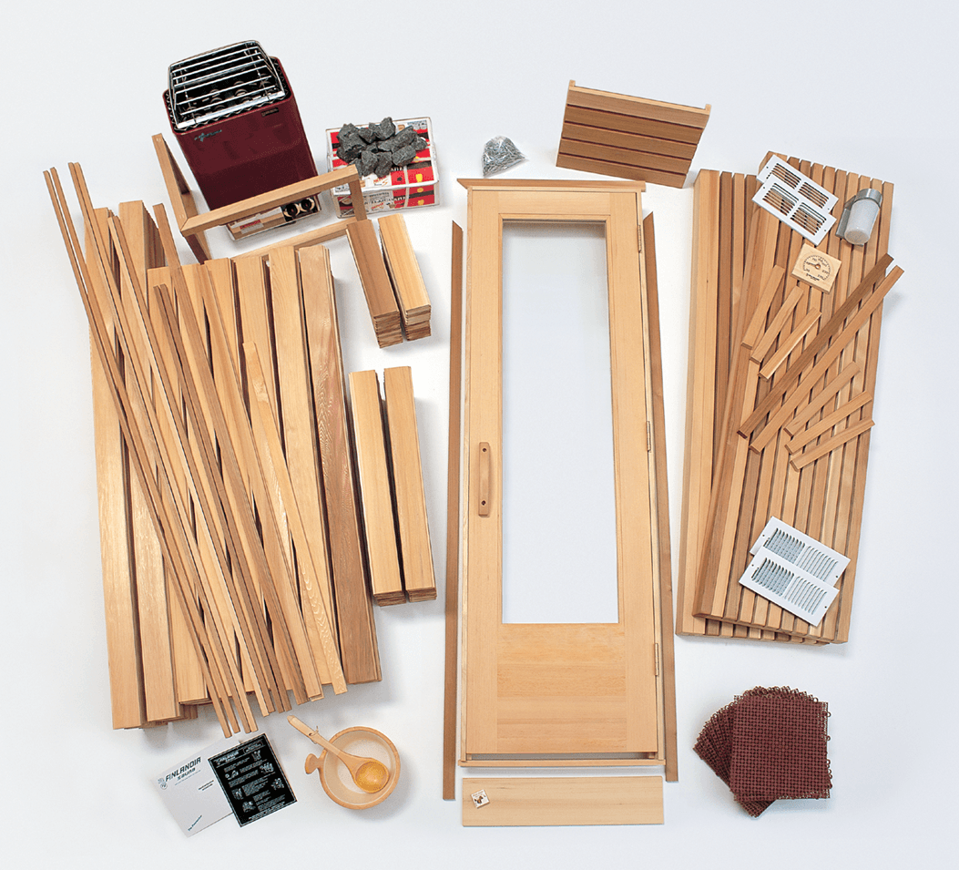 Finlandia FPC56 5' x 6' Precut Sauna Package, 3-Person